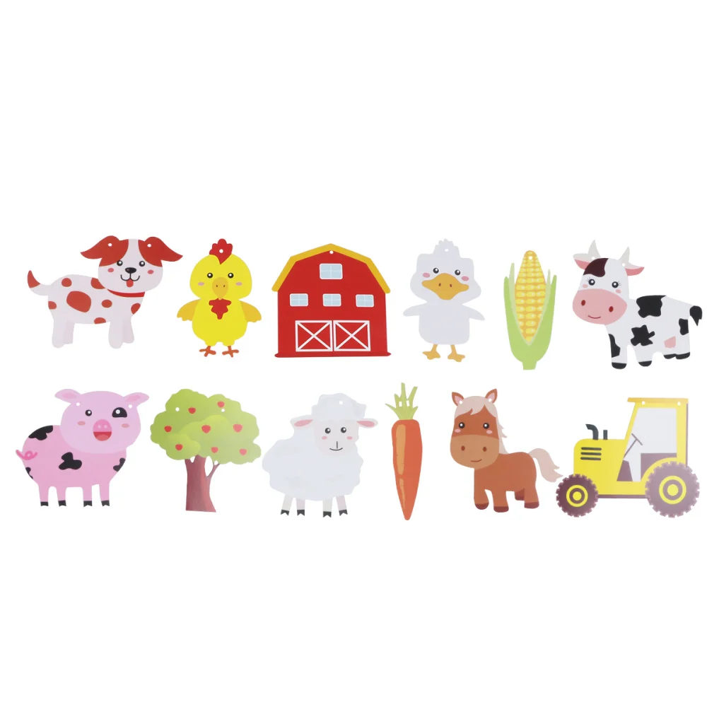 

Farm Theme Party Banner Animal Molding Cartoon Bunting Decoration Paper Hanging Banner for Birthday Party