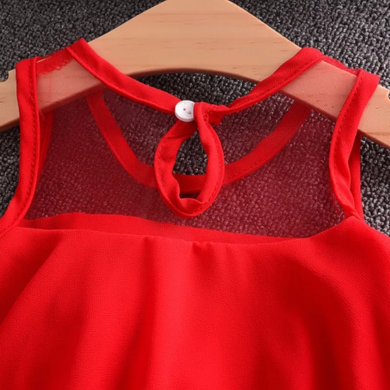 Летнее розовое платье без рукавов для маленьких девочек платье-пачка