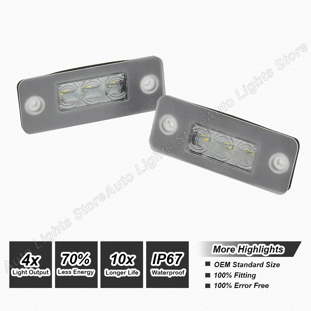 Светодиодные лампы для номерного знака 2 шт. без ошибок Audi A8 D3 2002 2003 2004 2005 2006 2007 2008