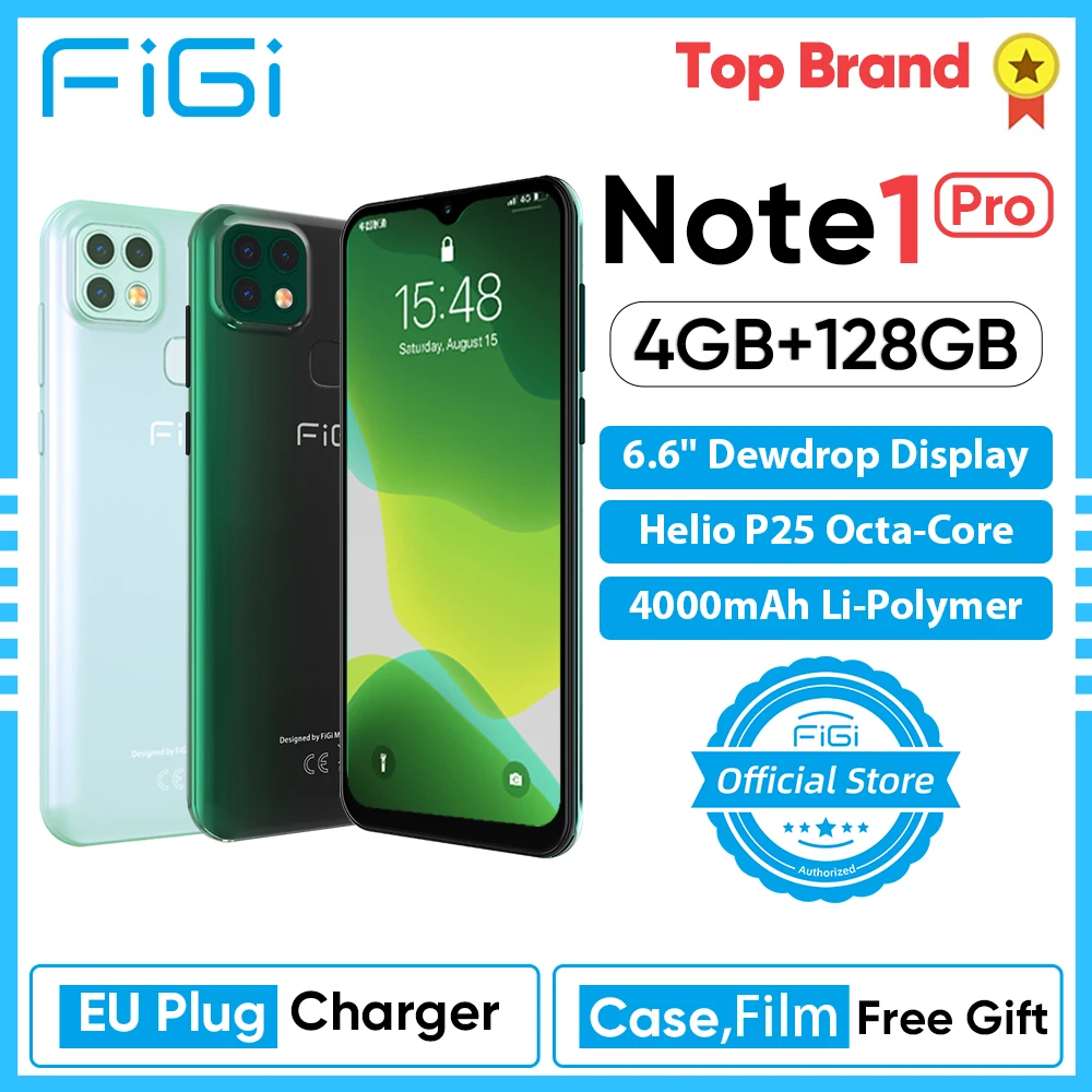FIGI Note 1 pro смартфон 6 дюймов Дисплей 4000 мА/ч Батарея Helio P25 четыре ядра 4 Гб 128