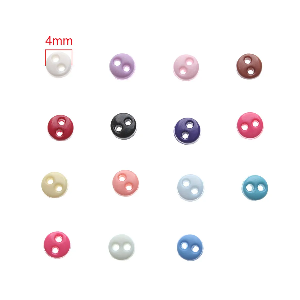 

50pcs 4mm Handmade Dolls Accessories DIY Doll Clothes Mini Buttons Round Candy Color Buttons For Doll Clothes Accessories