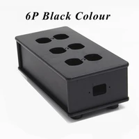 one pieces black full aluminum us ac power distributor 6 outlet power supply box chassis