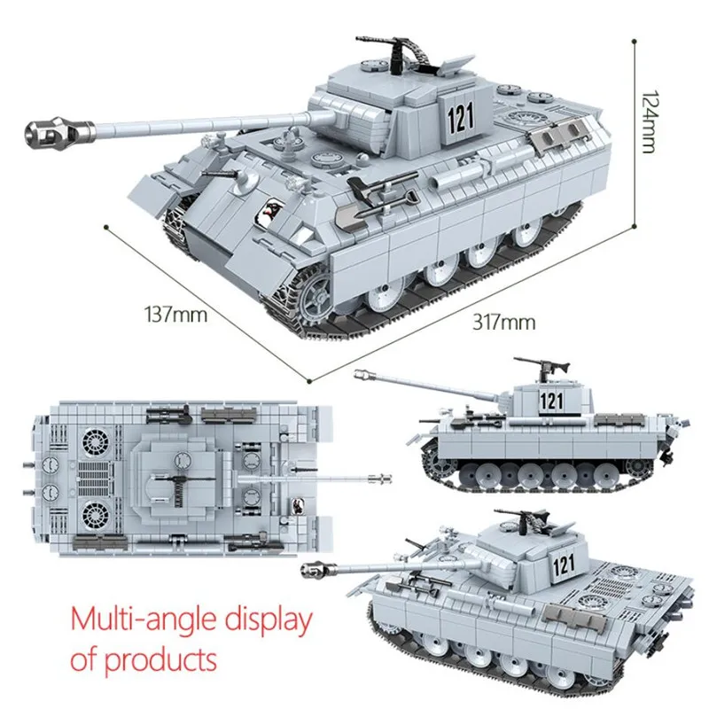 

WW2 Military IS-2M WWII Military Tank Weapon Model 100062 100064 Building Blocks Children's Gift