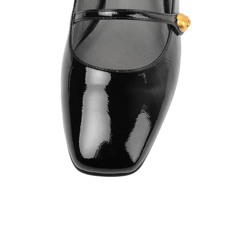 

Comfortable Square Heel Pumps High Quality Genuine Leather Slip-on Shoes Fashion Shallow Special Women's Pumps