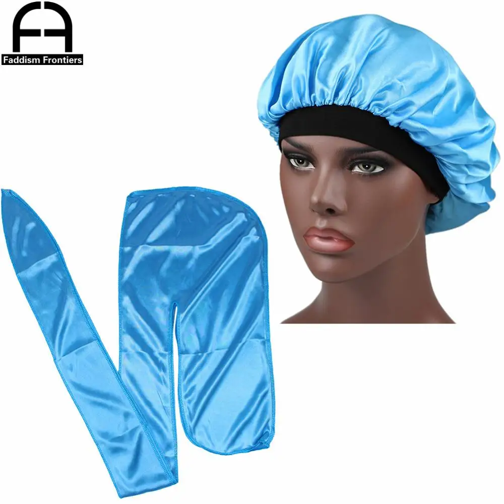 Шелковая Атласная шапочка Durag для мужчин и женщин банданы с шелковистой