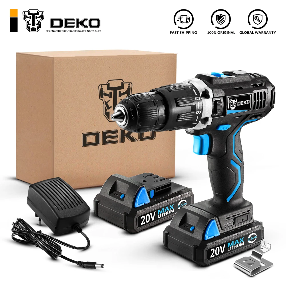 Дрель аккумуляторная DEKO GCD20DU3 SET2 20 в дрель Электрическая с литий ионным