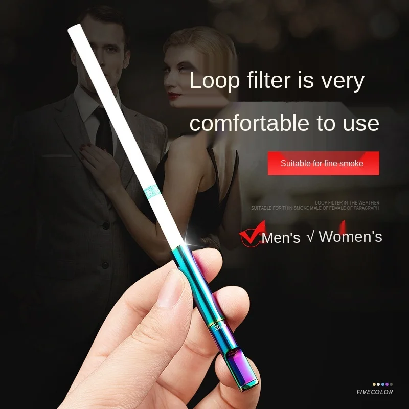 Роскошный металлический держатель сигарет Thunder фильтр Табак Курительная трубка