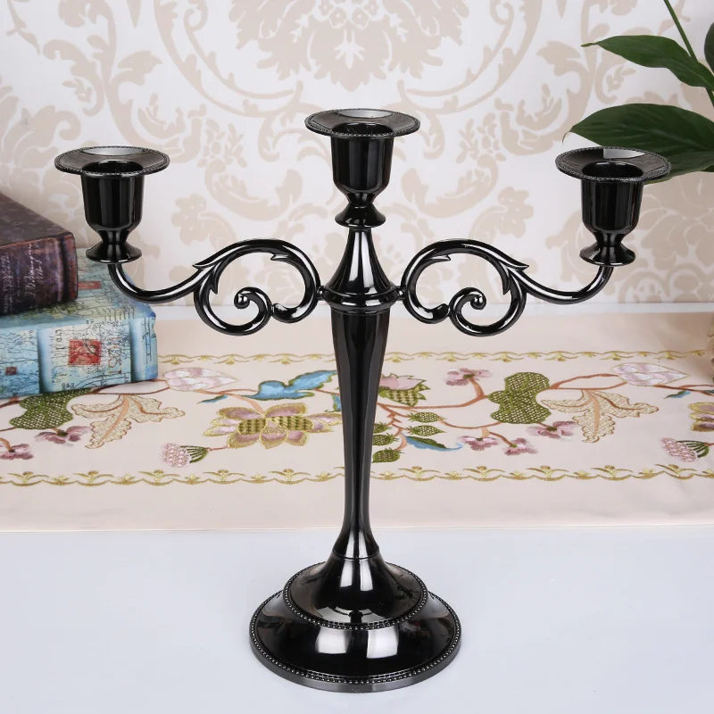 

3/5Arms Silver/Gold/Bronze/Black Metal Pillar Candle Holders Candlestick Wedding Stand For Mariage Home Decor Candelabra Stand