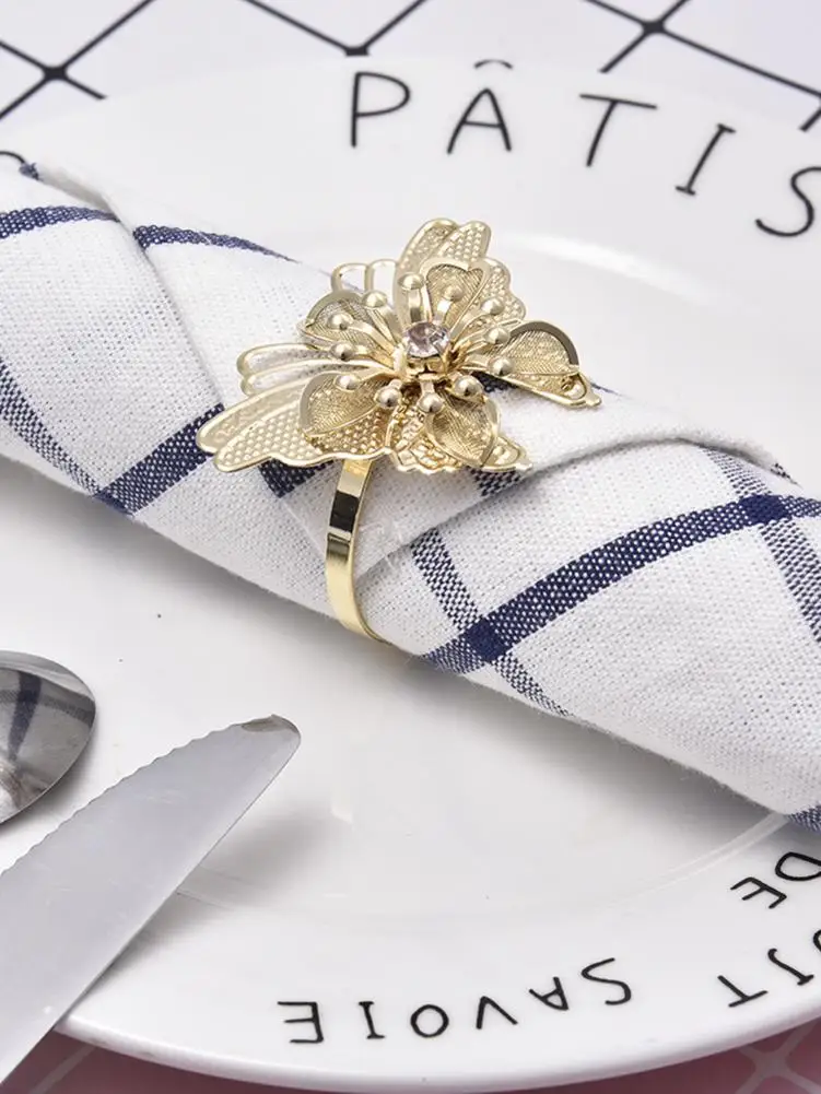 Золотые кольца для свадебной вечеринки держатель салфеток стулья пряжки