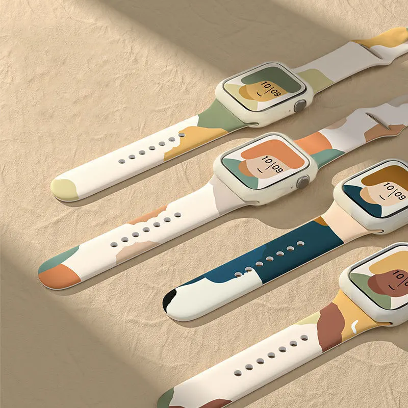 

Силиконовый чехол + ремешок для смарт-часов Apple Watch 6, iWatch Series 3, 4, 5, 6, se