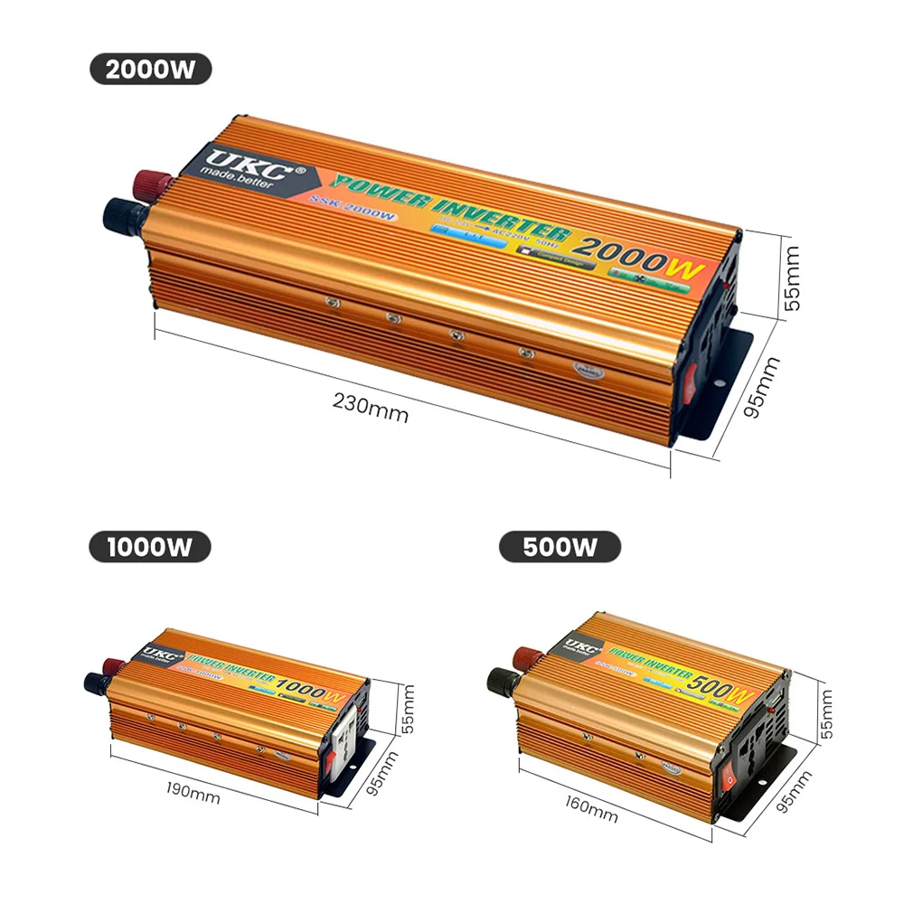 

AOSHIKE 24V to 220V Inverter Peak Power 500W 1000W 2000W Modified Sine Wave Power Voltage Transformer Inverter Converter + USB
