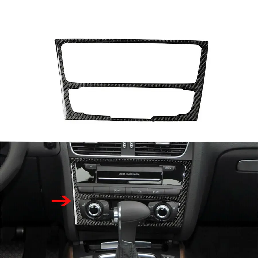 

Carbon Fiber Car Center Console CD Panel Frame Decoration Sticker Trim For Audi A4 B8 A5 Q5 B7 2009-2017 Interior Mouldings