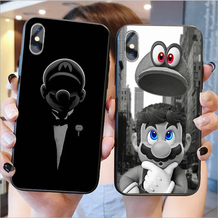 Популярный черный мягкий силиконовый чехол Super Marios для телефона iPhone 11 Pro MAX 6 6S Plus 7