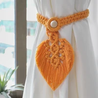 3curtain buckle ins style braided garden lanyard leaf curtain tie clamps curtain tie rope lanyard tie for living room bedroom
