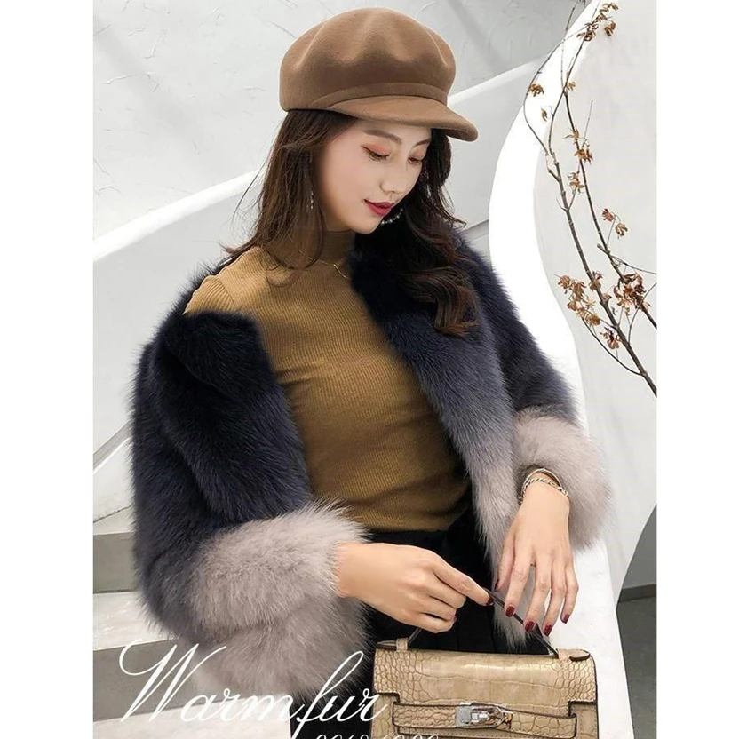 

Winter New Fox Hair Short Fashion Korean Women's Wear Gradient [High Quality] Fur Coat Women's 2021