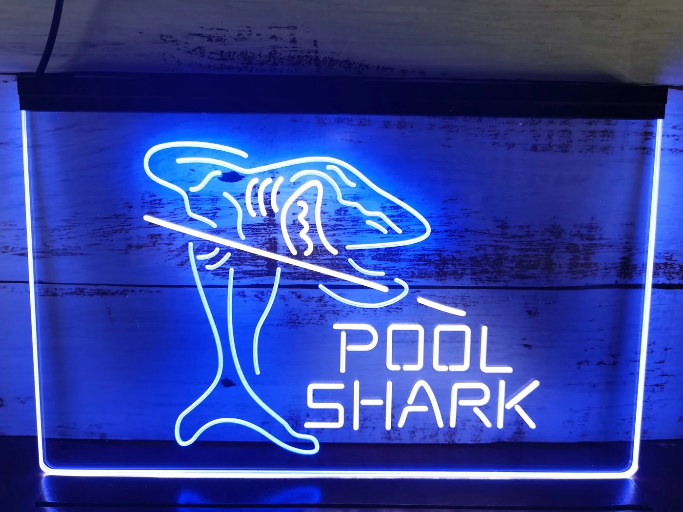 

SS119 Pool Shark Snooker Pool Room Man Cave Gift Dual Color LED Neon Sign