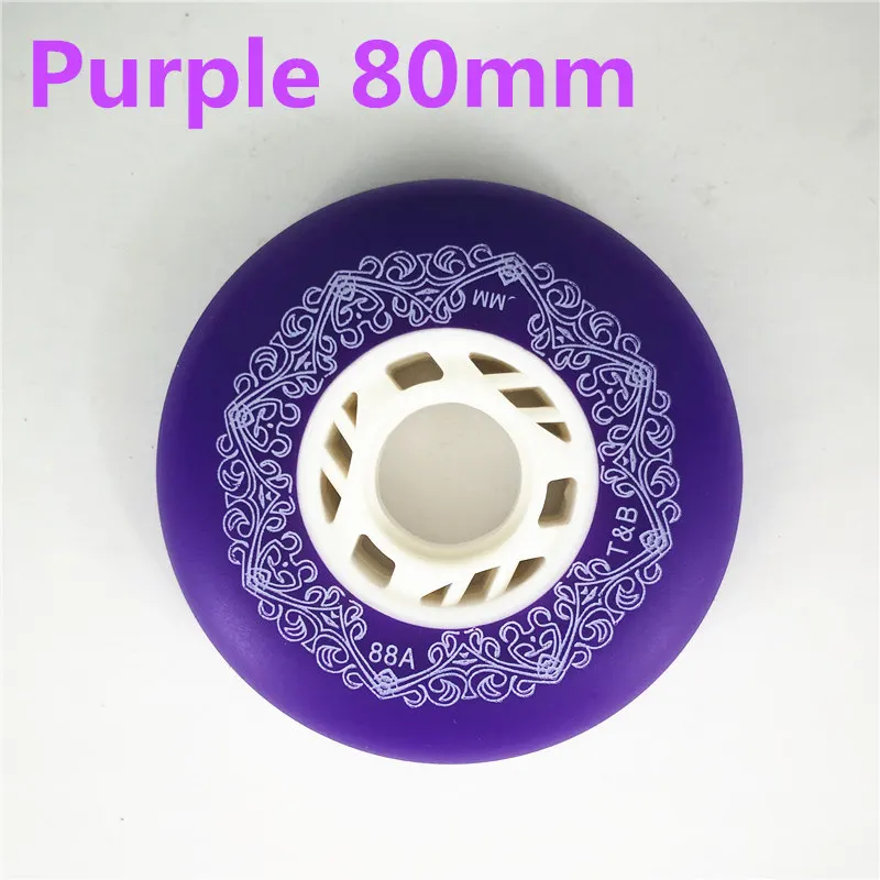 80mm Purple 4 шт./партия 88A скользящие роликовые коньки колеса для Ролики SEBA hv High WFSC KSJ для Powerslide для RB раздвижные тормозные Дрифт колеса - Цвет: 80mm Purple