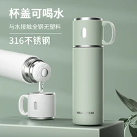 outdoor stainless steel thermos cup creative with lid travel straight thermos vacuum garrafa termica inox tea cup bk50bw