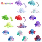 Kawaii антистрессовые рандомные игрушки, мини-пузырьки, флип, двусторонний Осьминог для аутизма, дети, взрослые игрушки для снятия стресса