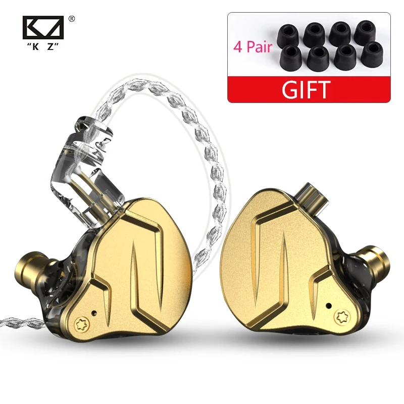 Наушники вкладыши KZ ZSN Pro X гибридные технологии 1BA 1DD HIFI с басами металлические
