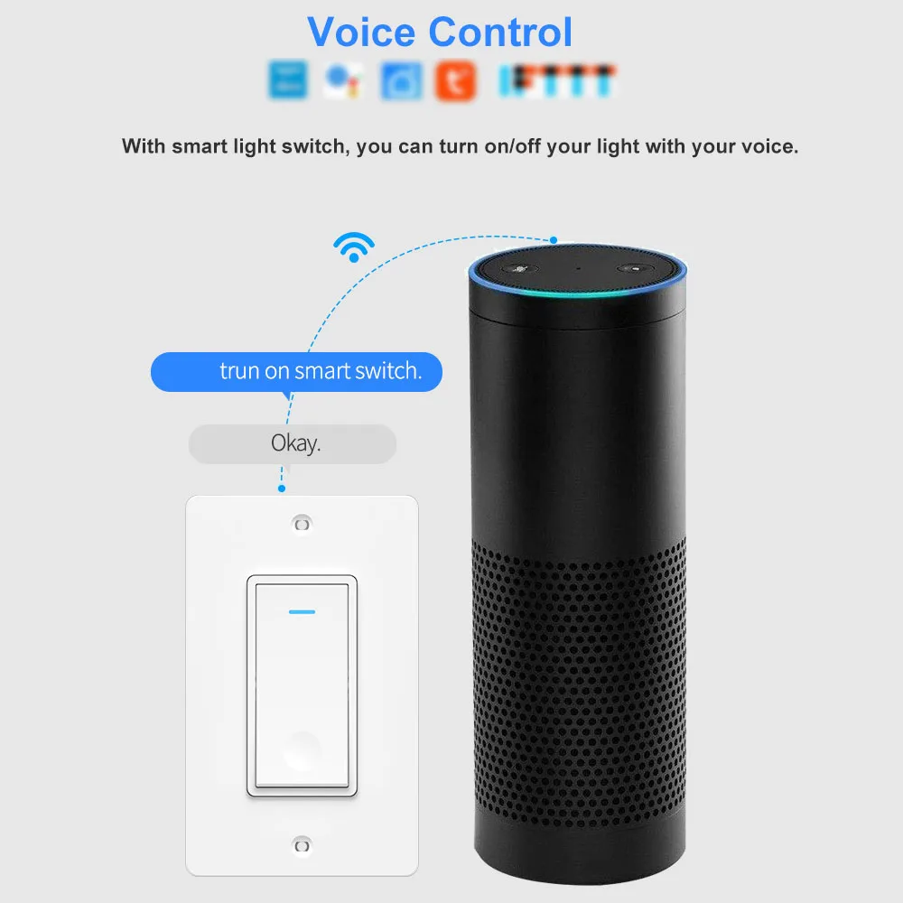 Умный светильник переключатель передачи голоса Управление приложение Smart Life
