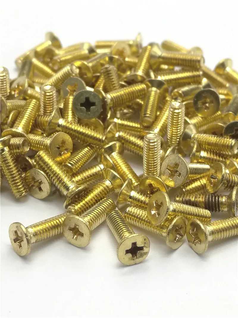 

50pcs GB819 DIN965 Brass Countersunk Head Screw Phillips Cross Recessed Flat Head Machine Screws Bolts M2 M2.5 M3 M4 M5 M6 M8