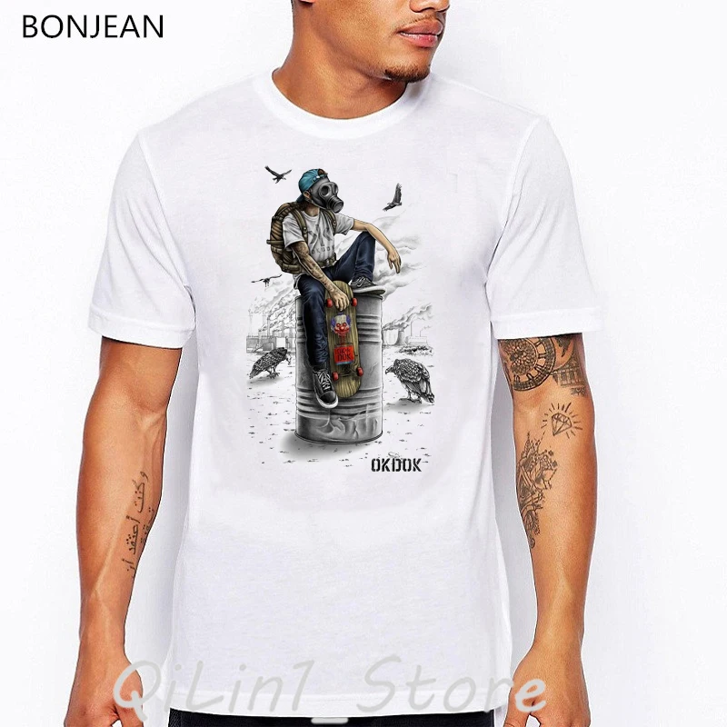 

Мужская Винтажная футболка, с принтом в стиле аниме и черепом