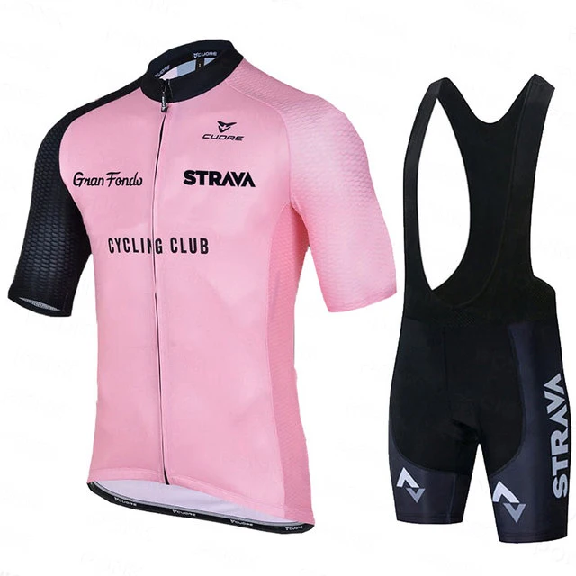 

Cycling Set New 2020 STRAVA Men Cycling Clothing MTB Bike Clothes Breathable Anti-UV Road Bicycle Wear sports Cycling Jersey Set