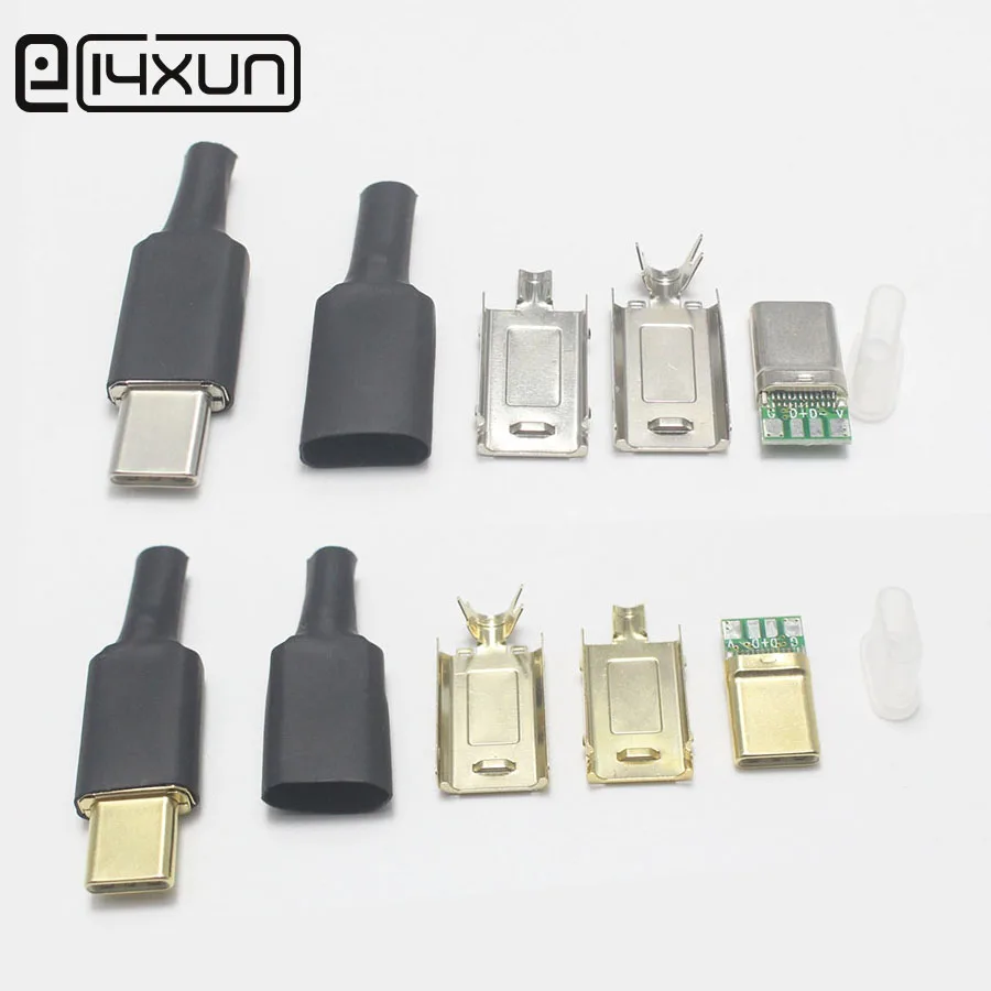 2 комплекта USBC 4P 5P OTG зарядный штекер никелированный/позолоченный для