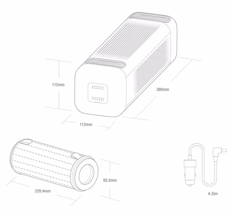 XIAOMI MIJIA автомобильный очиститель воздуха для автомобиля очиститель воздуха в дополнение к формальдегиду дымка очистители интеллектуальное приложение Bluetooth