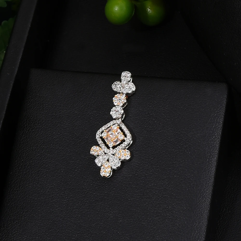 

KellyBola Gorgeous Full Cubic Zircon Necklace and Earring Set 2PCS Ladies Wedding Party Performance High Quality Jewelry