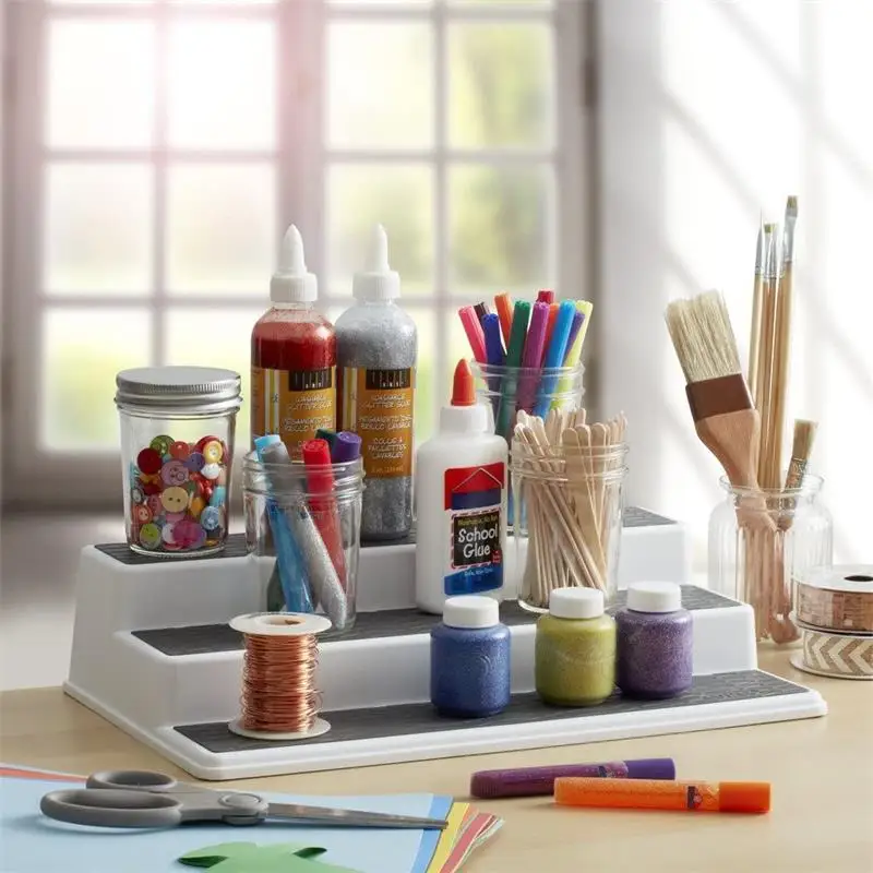 3 tier spice rack non skid kitchen cabinet countertop organizer shelf telescopic seasoning bottle jar stand spice jar storage free global shipping