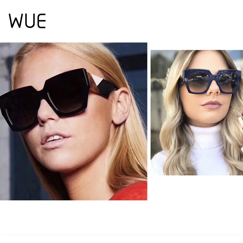 

New Fashion Square Big Frame Retro Glasses Oversized Sunglasses Ladies Luxury Brand New Design Gradient Sunglasses