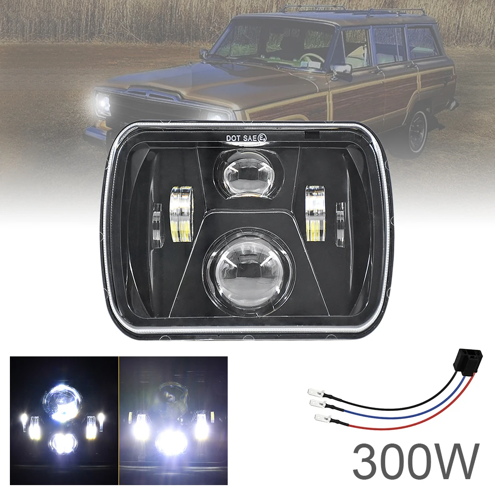 

300W 5x7 Inch Led Headlights 7x6 Led Sealed Beam Headlamp High Low Beam Led Headlight Replacement Fit for Toyota Pickup Truck