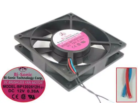 BI-SONIC BP1202512H DC 12В 0.38A 120x120x25 мм вентилятор охлаждения сервера 2-проводной |