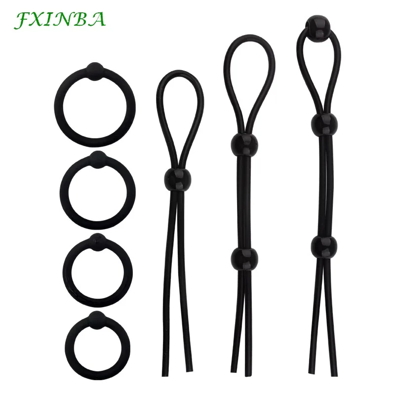 FXINBA Силиконовое регулируемое кольцо для члена веревка секс игрушки мужчин