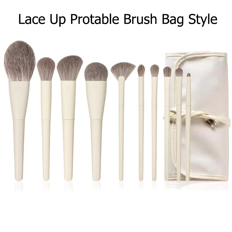 

Professional 10Pcs Makeup Brushes Set Soft Loose Fiber Powder Foundation Blush Highlighter Brush Cosmetic Tool Kit