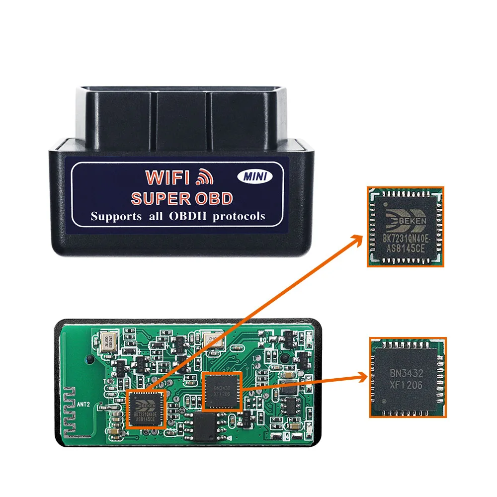 ELM327 Мини V1.5 V2.1 OBD2 Bluetooth Wifi Автомобильный сканер OBDII 2 автомобильный тестер ELM 327