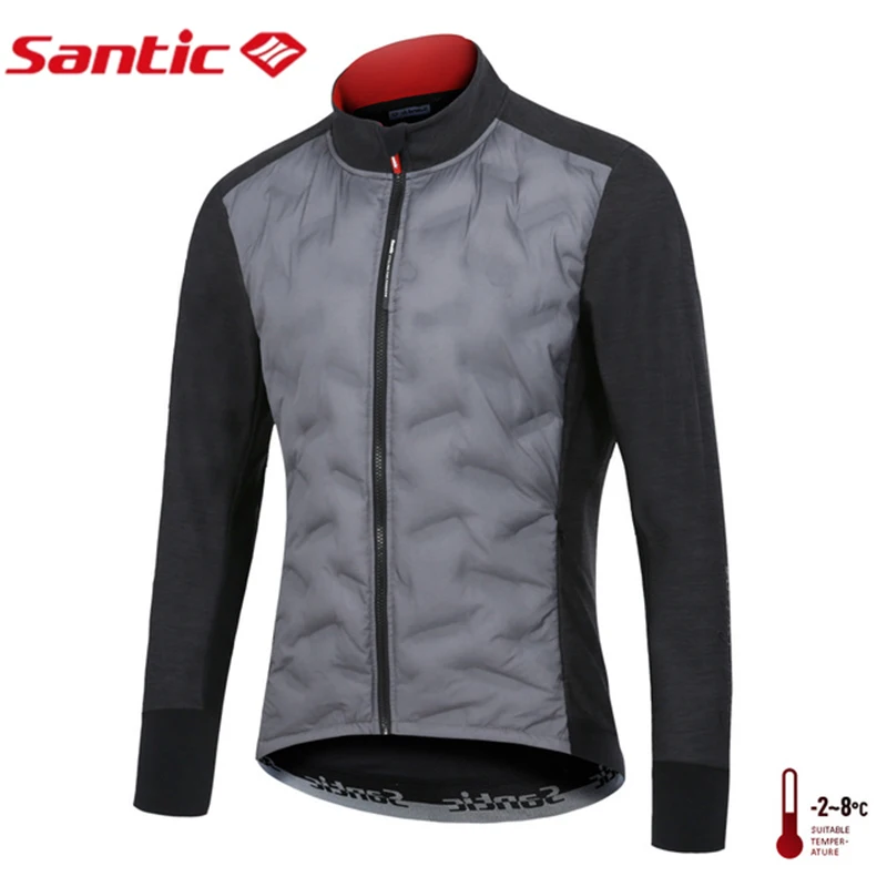 

Велосипедная куртка Santic, зимняя велосипедная Джерси, дорожный велосипед, теплая хлопковая флисовая куртка, Мужская ветрозащитная уличная спортивная одежда, велосипедное пальто