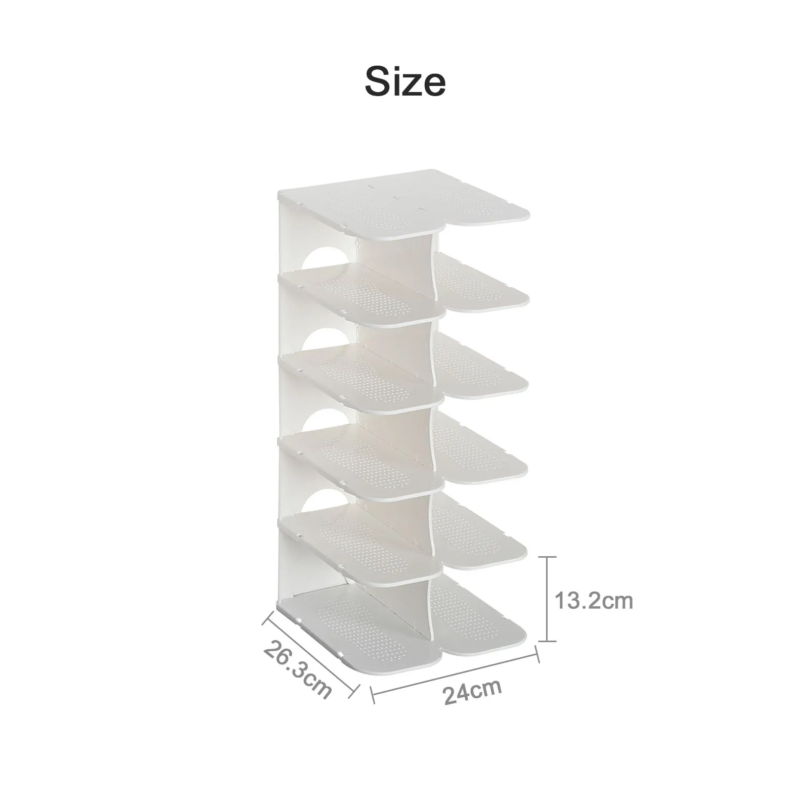 

CellDeal DIY Assembly 6 Layers Stackable Shoe Organizer Shoe Shelf Shoe Rack Stand Space Saving Shoe Hanger Shoe Box Cabinet
