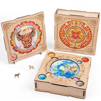 wooden puzzles for adults kids families bear real wood jigsaw animal shaped puzzles unique shape pieces animal toys