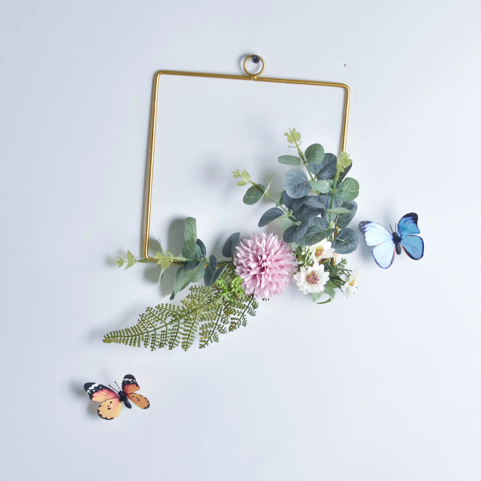 Металлический Цветочный венок искусственный гортензии с зелеными листьями