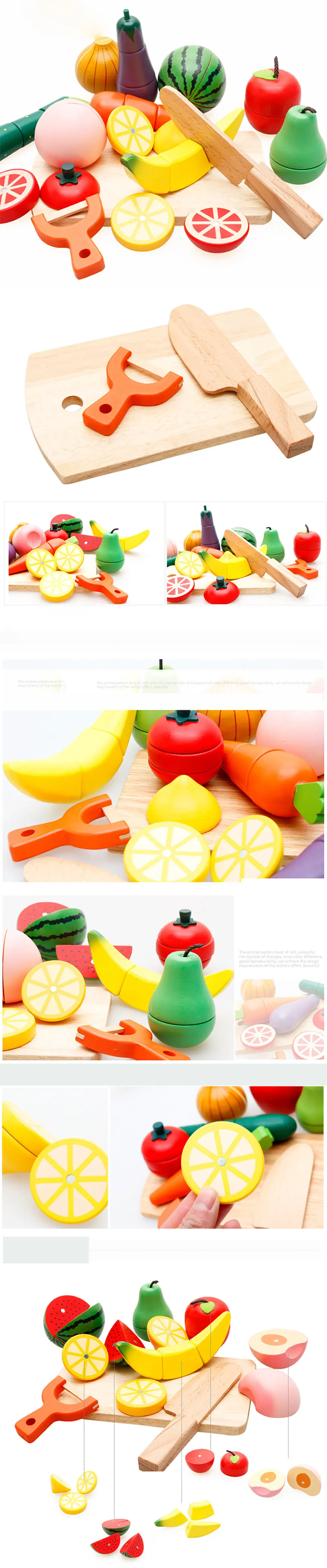 Fun made dinner vegetable Game 14pcs Cutting Fruit Vegetable Pretend Play Children Kids Baby Educational Toy Gift