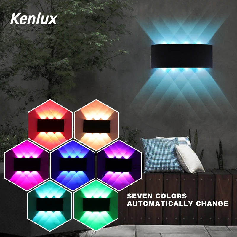 RGB RGB светодиодный настенный светильник автоматически меняющий цвет двунаправленный, настенный открытый плафоны для ламп светодиодные фонари для вечерние лобби KTV Домашний Светильник - Испускаемый цвет: RGB