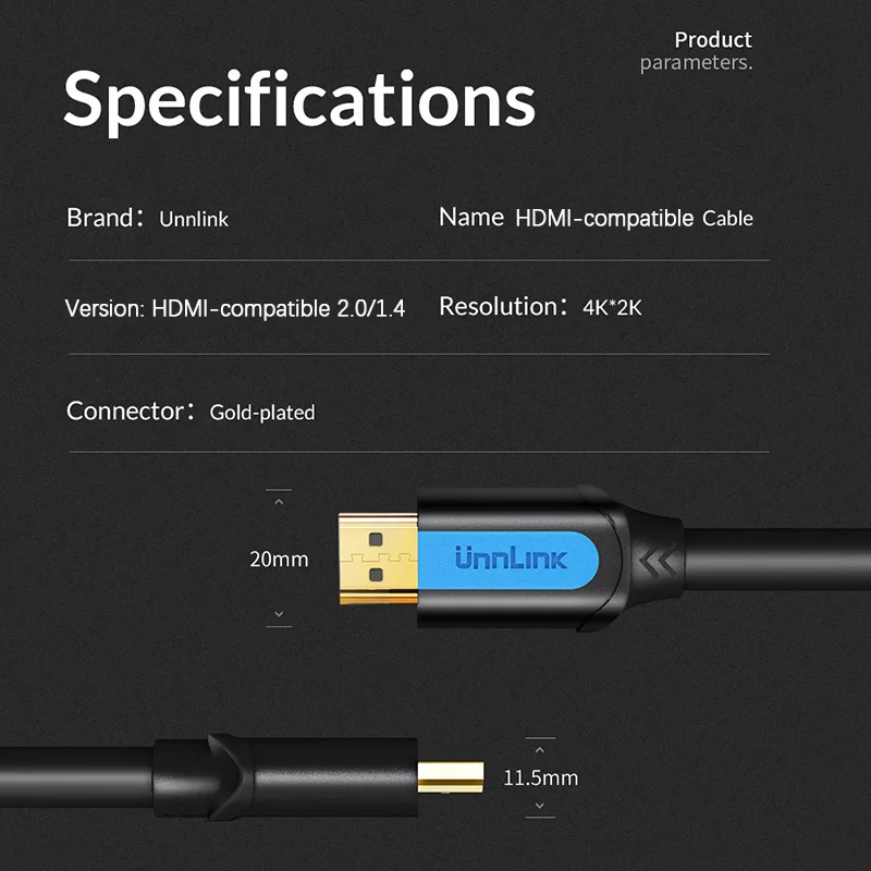 HDMI-совместимый кабель Unnlink UHD 4K 60 Гц HDR 2 0 HDCP2.2 переключатель разветвитель для xiaomi TV