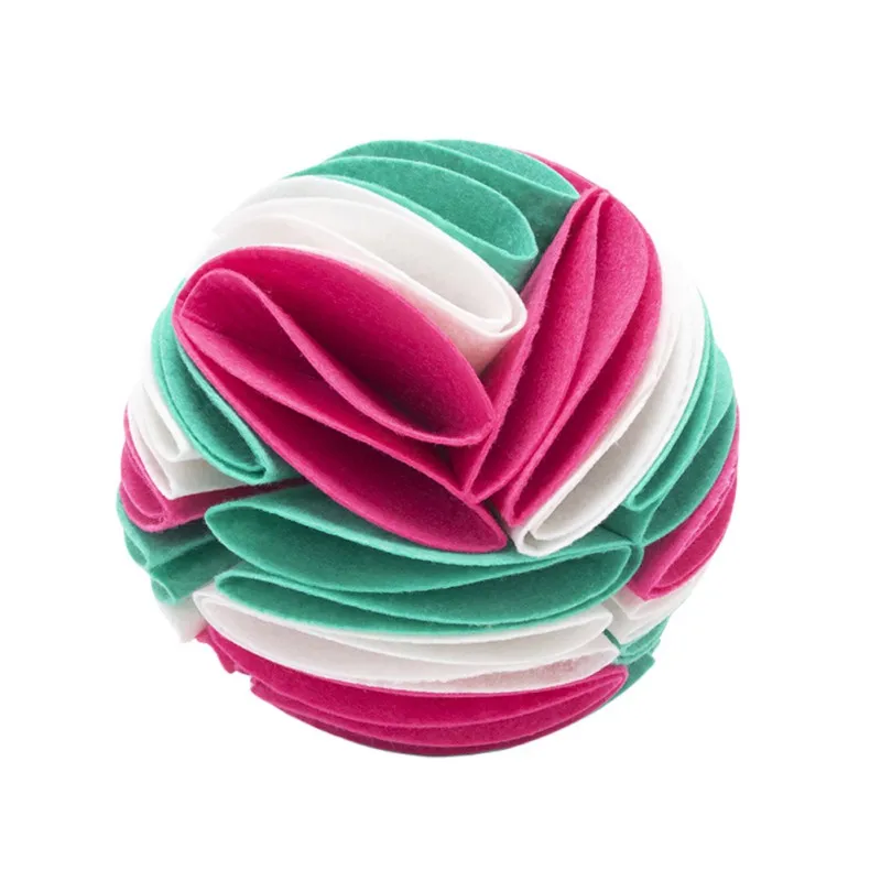 

Pet Dog Fleece Ball Puzzle Toys Slow Dispensing Feeder Dog Increase IQ Training Games Feeding Food Intelligence Cat Toy