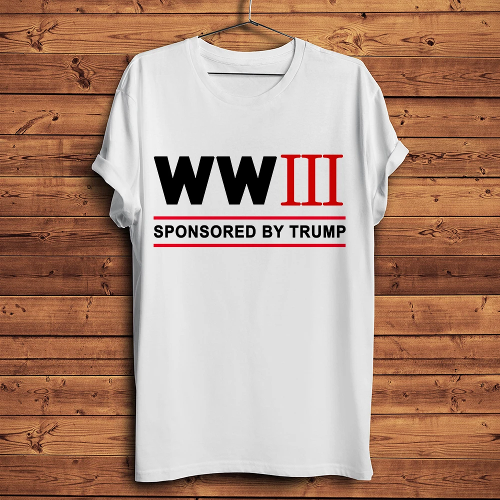 WW3 спонсируемая Трампом забавная Мужская футболка новинка 2020 белая Повседневная