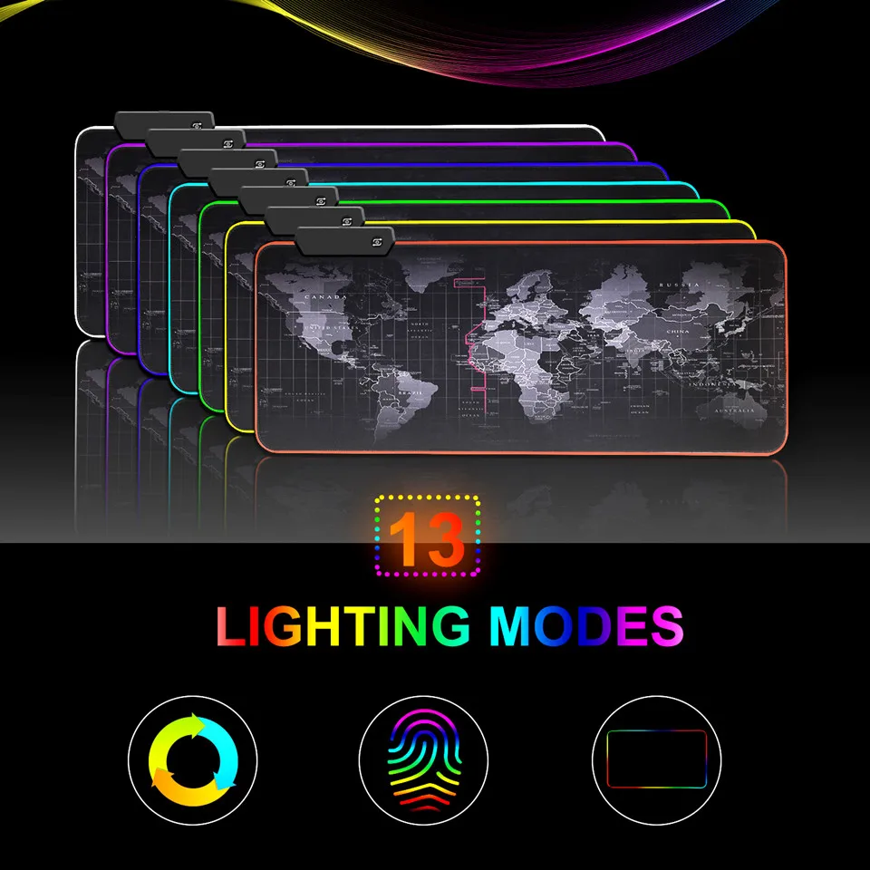 Игровой коврик для мыши RGB коврик для мыши геймерский компьютерный коврик для мыши RGB коврик с подсветкой Mause большой коврик для мыши XXL для настольной клавиатуры Компьютерные мыши с подсветкой коврик