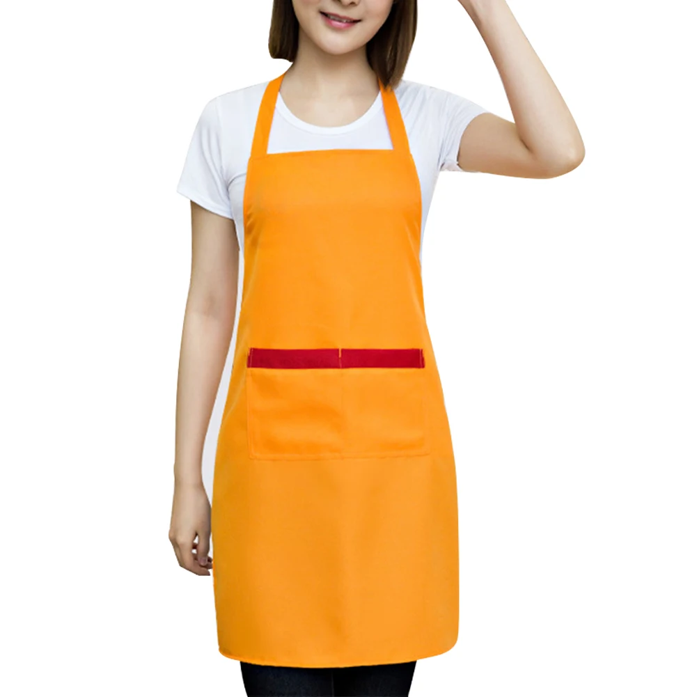

2pcs Men Women Chef Painting Cafe Shop Oilproof Home With 2 Pockets Kitchen Apron Cooking Bib Restaurant Waiter Adjustable Strap