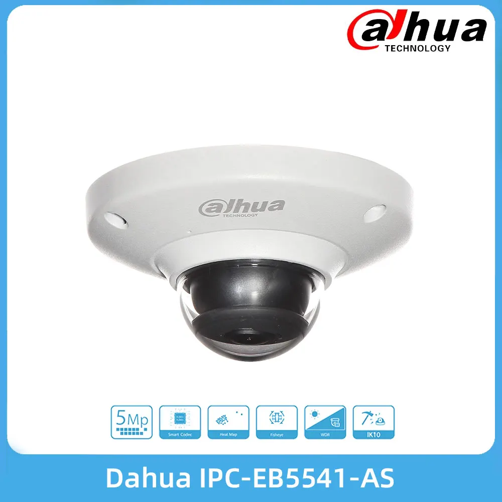

Dahua IPC-EB5541-AS 5MP WizMind Fisheye Network CAMERA pPeople Counting H.265+ IP67 PoE Power Supply 1.4mm Fixed-Focal Lens